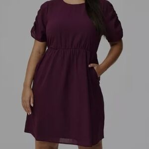 Mini Crew Neck Open Back Detail Dress